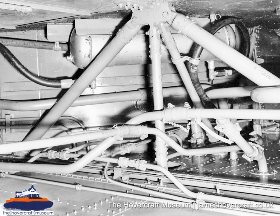 SRN6 close-up details - High-pressure hoses (credit: The Hovercraft Museum Trust).